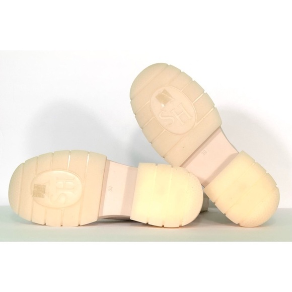 ASH Women's Leather Cream Beige Platform Combat Chelsea Boots Size 39 US 9 NWT - Picture 8 of 10